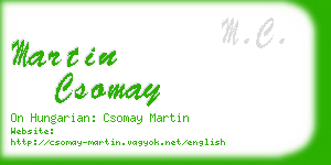 martin csomay business card